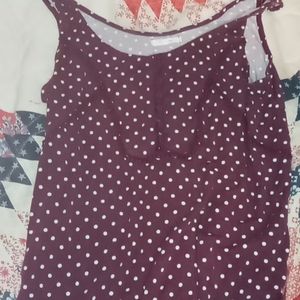 Maurices burgundy Medium polka dot tank top